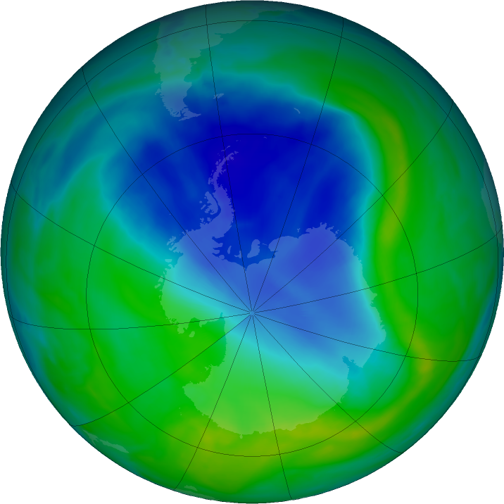 Antarctic ozone map for 28 November 2022